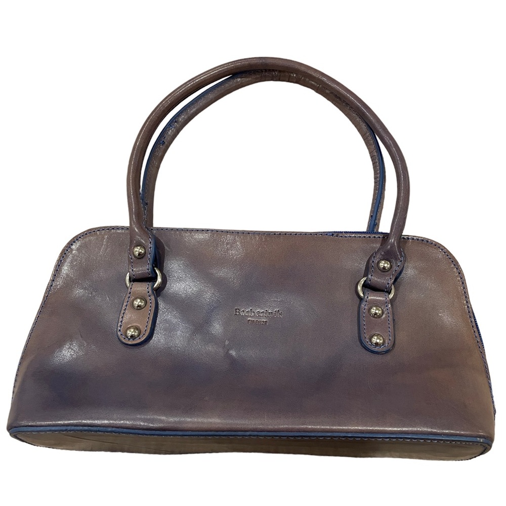 Vintage Barberini's Firenze Blue Leather Shoulder Bag Handbag Hobo Tote Bag GUC.